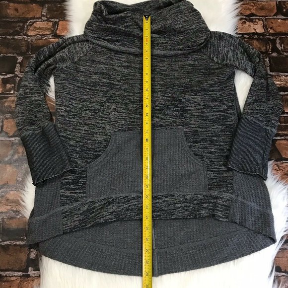 Soft Surroundings 2AW98 Cozy Lounge Space Dye Gray Cowl Neck Tunic Sz Medium - Picture 4 of 8